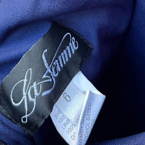 LA FEMME Open Back Jersey Gown Navy size 6 - Picture 7 of 7